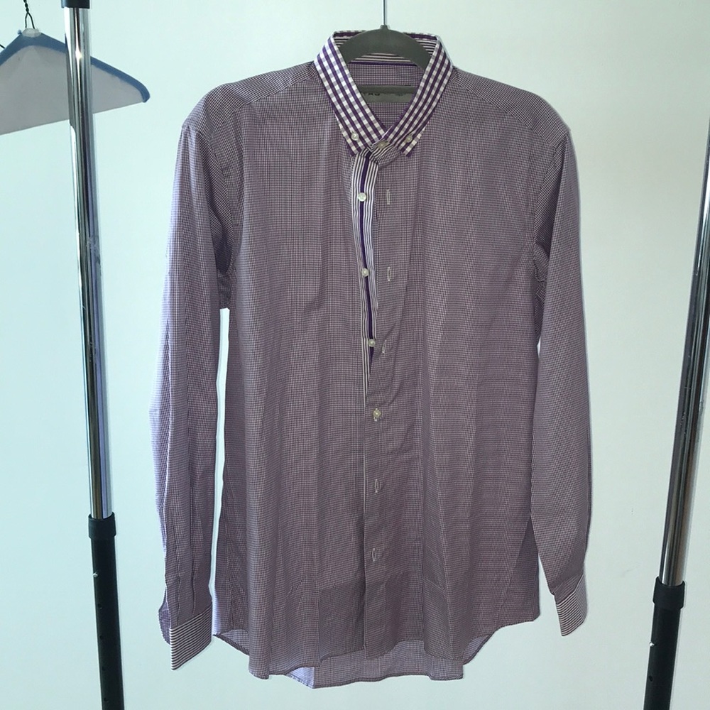 Purple Checkered Etro Long Sleeve Shirt $85